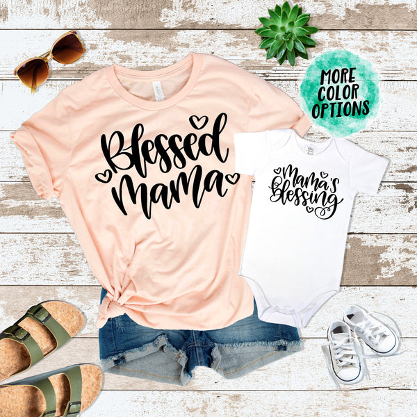Blessed Mama & Mama's Blessing Matching Tops