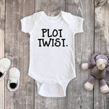 Plot Twist Pregnancy Reveal White Bodysuit