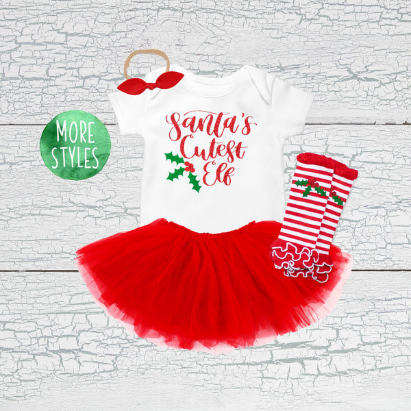 Santas Cutest Elf Tutu Outfit