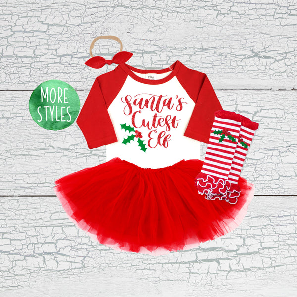 Santas Cutest Elf Tutu Outfit