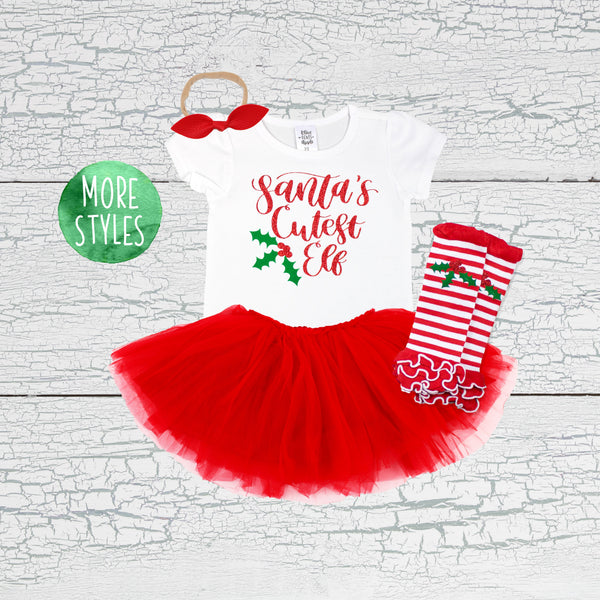 Santas Cutest Elf Tutu Outfit