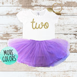Gold Two Purple Tutu Outfit