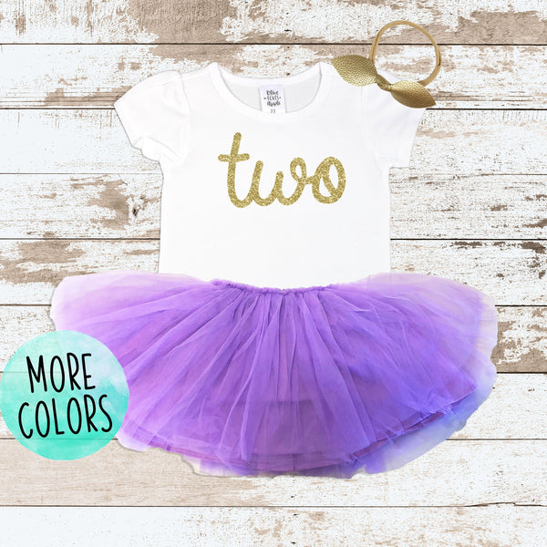 Gold Two Purple Tutu Outfit