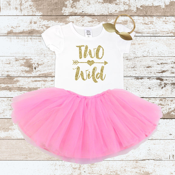 Gold Two Wild Pink Tutu Outfit