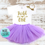 Gold Wild One Purple Tutu Outfit