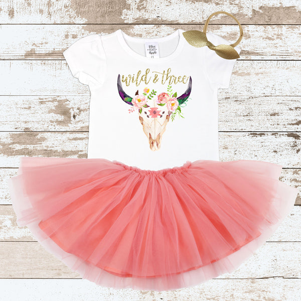Gold Wild & Three Peach Tutu Outfit