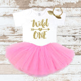 Gold Wild One Pink Tutu Outfit